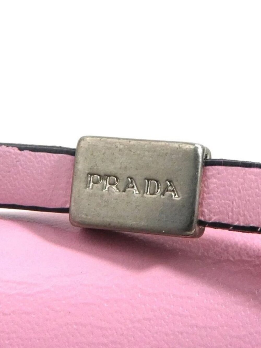 Auth PRADA Pochette Pink Leather/Silvertone - e61826a - Picture 7 of 14